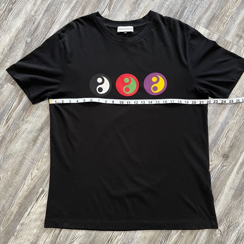 Gosha Rubchinskiy Black Yin Yang Short Sleeve Tee Shirt - Picture 4 of 7